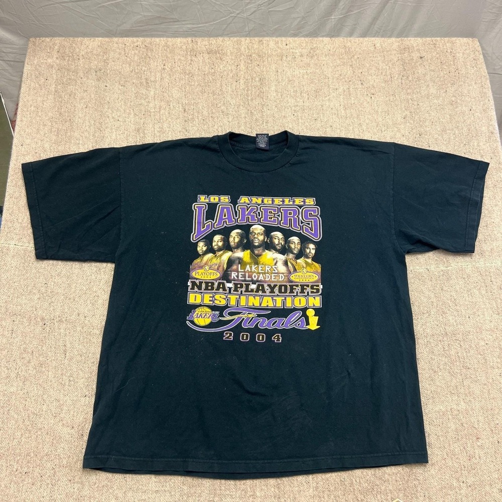 Vintage Los Angeles Lakers Shirt Mens 3XL Black 2004 NBA Finals‎